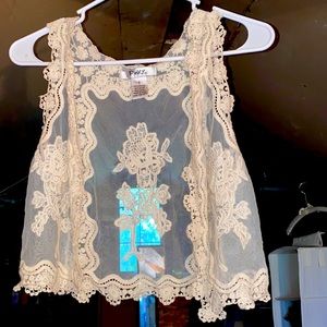 Little mesh embroidered cardigan